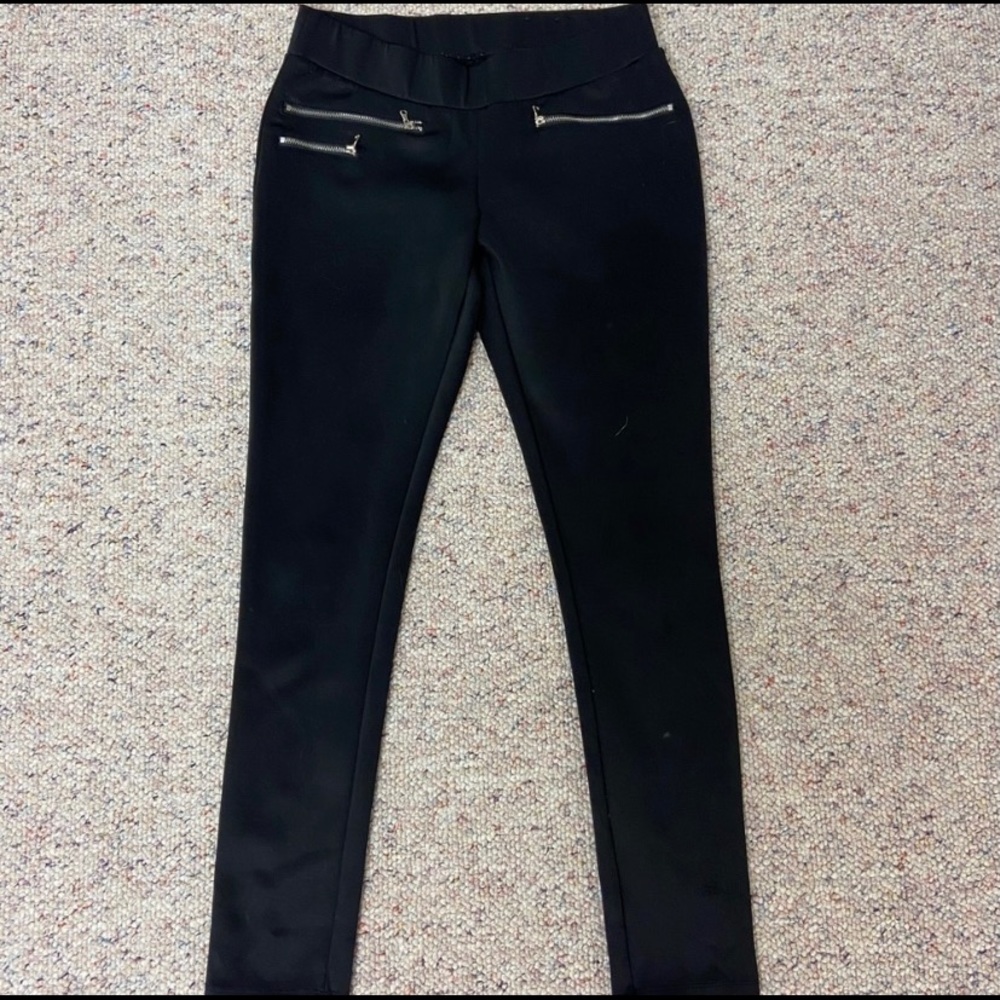 A. N. A. Black Multi Zipper Dress Pants